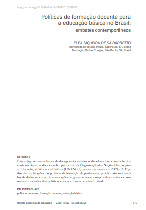 Políticas de formação docente para a educação básica no Brasil: embates contemporâneos