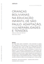 Crianças bolivianas na educação infantil de São Paulo: adaptação, vulnerabilidades e tensões