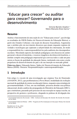 “Educar para crescer” ou auditar para crescer? Governando para o desenvolvimento