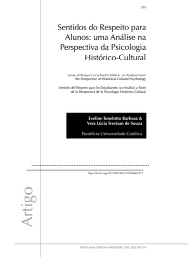 Sentidos do Respeito para Alunos: uma Análise na Perspectiva da Psicologia Histórico-Cultural