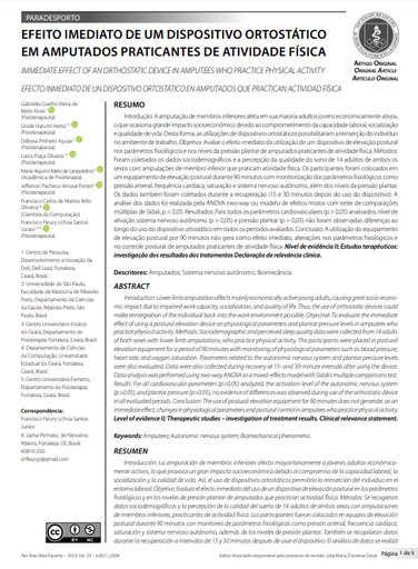 IMMEDIATE EFFECT OF AN ORTHOSTATIC DEVICE IN AMPUTEES WHO PRACTICE PHYSICAL ACTIVITY