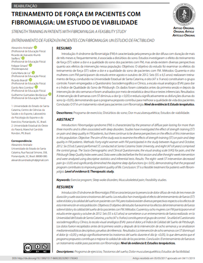 STRENGTH TRAINING IN PATIENTS WITH FIBROMYALGIA: A FEASIBILITY STUDY