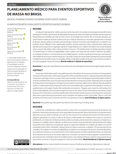MEDICAL PLANNING FOR MASS GATHERING SPORTS EVENTS IN BRAZIL