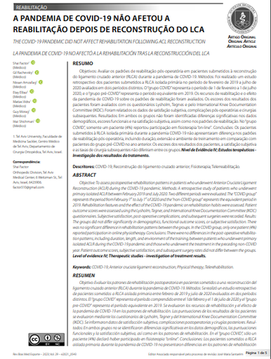 THE COVID-19 PANDEMIC DID NOT AFFECT REHABILITATION FOLLOWING ACL RECONSTRUCTION