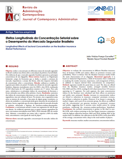 Efeitos Longitudinais da Concentração Setorial sobre o Desempenho do Mercado Segurador Brasileiro