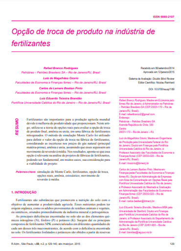 Opção de troca de produto na indústria de fertilizantes