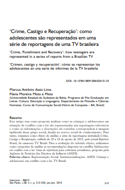 ‘Crime, Castigo e Recuperação’: como adolescentes são representados em uma série de reportagens de uma TV brasileira