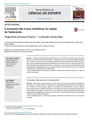 A economia das trocas simbólicas no campo do TaekwondoA economia das trocas simbólicas no campo do Taekwondo