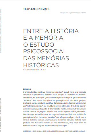 Entre a história e a memória, o estudo psicossocial das memórias históricas