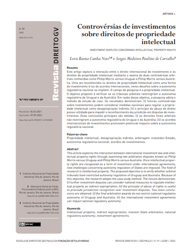 Controvérsias de investimentos sobre direitos de propriedade intelectual