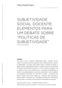 Subjetividade social docente: elementos para um debate sobre "políticas de subjetividade"