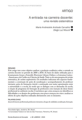 A entrada na carreira docente: uma revisão sistemática