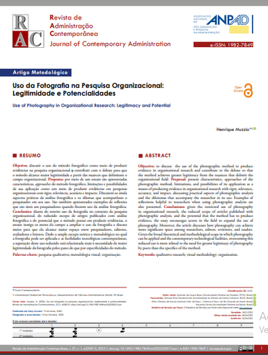 Uso da Fotografia na Pesquisa Organizacional: Legitimidade e Potencialidades