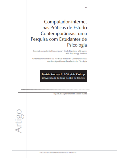 Computador-internet nas Práticas de Estudo Contemporâneas: uma Pesquisa com Estudantes de Psicologia