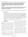 Analysis of the efficacy and safety of conservative treatment of blunt abdominal trauma in children: retrospective study. Conservative treatment of blunt abdominal trauma in children