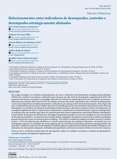 Relationships among strategically aligned performance indicators, controls, and performance