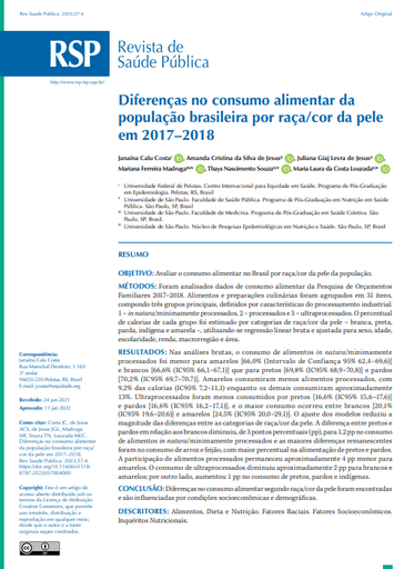 Differences in food consumption of the Brazilian population by race/skin color in 2017–2018