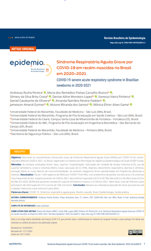 COVID-19 severe acute respiratory syndrome in Brazilian newborns in 2020-2021