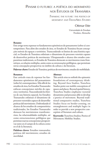 Pensar o futuro: a poética do movimento nos Estudos de Transárea