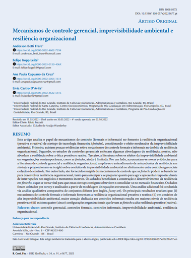 Management control mechanisms, environmental unpredictability and organizational resilience