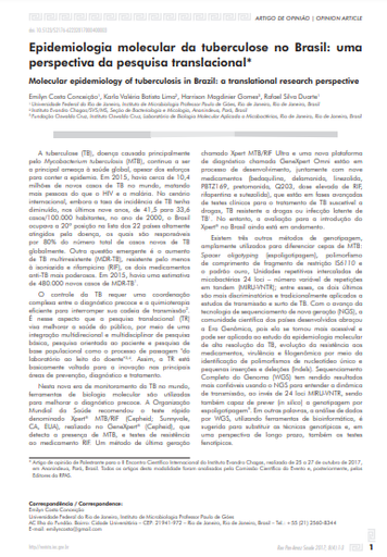 Epidemiologia molecular da tuberculose no Brasil: uma perspectiva da pesquisa translacional