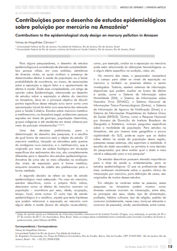 Contribuições para o desenho de estudos epidemiológicos sobre poluição por mercúrio na Amazônia