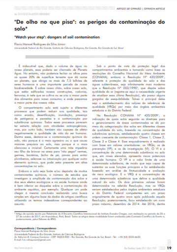 &quot;De olho no que pisa&quot;: os perigos da contaminação do solo