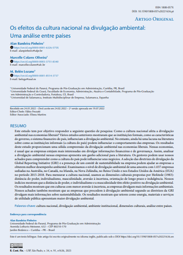 The effects of national culture on environmental disclosure: A cross-country analysis