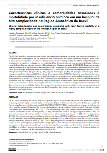 Características clínicas e comorbidades associadas à mortalidade por insuficiência cardíaca em um hospital de alta complexidade na Região Amazônica do Brasil
