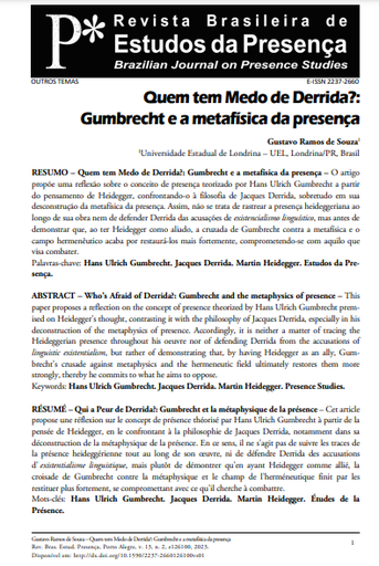 Quem tem Medo de Derrida?: Gumbrecht e a metafísica da presença