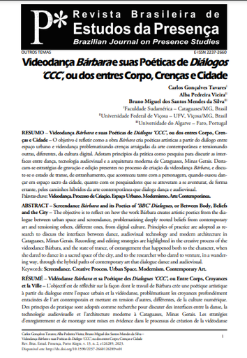 Videodança Bárbara e suas Poéticas de Diálogos ‘CCC’, ou dos entres Corpo, Crenças e Cidade