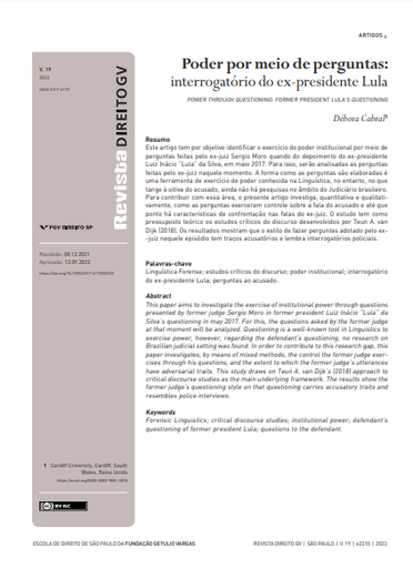 Poder por meio de perguntas: interrogatório do ex-presidente Lula