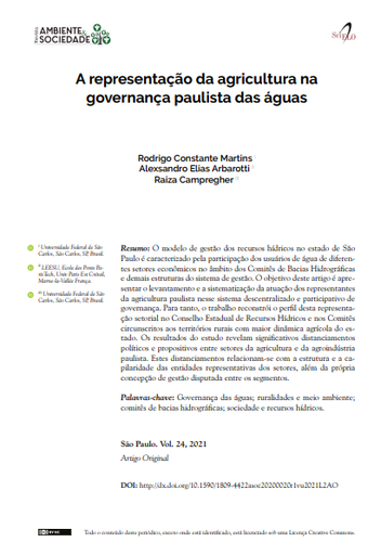 Representation of agriculture in water governance in São Paulo