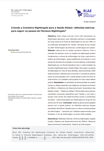 Creating the Nightingale Initiative for Global Health: theoretical reflections to follow in Florence Nightingale’s footsteps