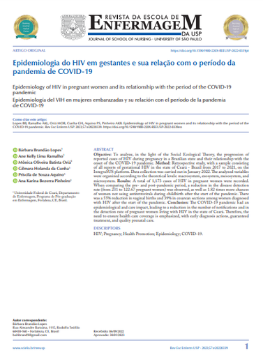 Epidemiology of HIV in pregnant women and its relationship with the period of the COVID-19 pandemic