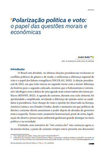 Polarização política e voto: o papel das questões morais e econômicas