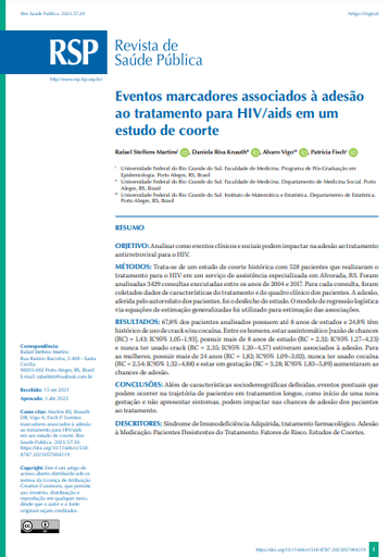 Marker events associated with adherence to HIV/AIDS treatment in a cohort study