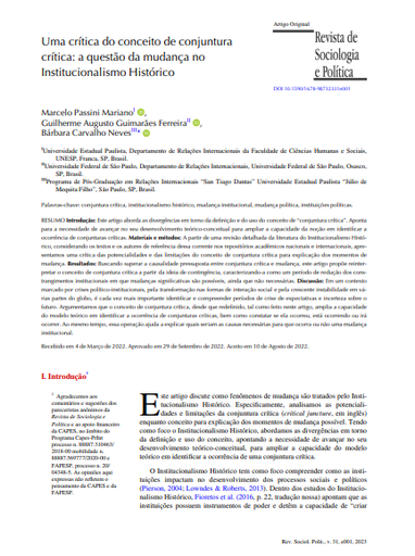 Uma crítica do conceito de conjuntura crítica: a questão da mudança no Institucionalismo Histórico