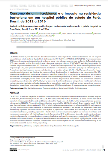 Consumo de antimicrobianos e o impacto na resistência bacteriana em um hospital público do estado do Pará, Brasil, de 2012 a 2016