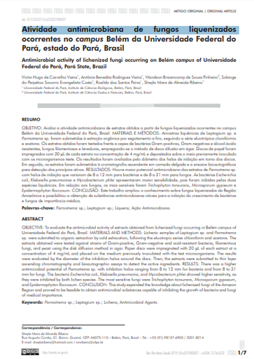 Atividade antimicrobiana de fungos liquenizados ocorrentes no campus Belém da Universidade Federal do Pará, estado do Pará, Brasil