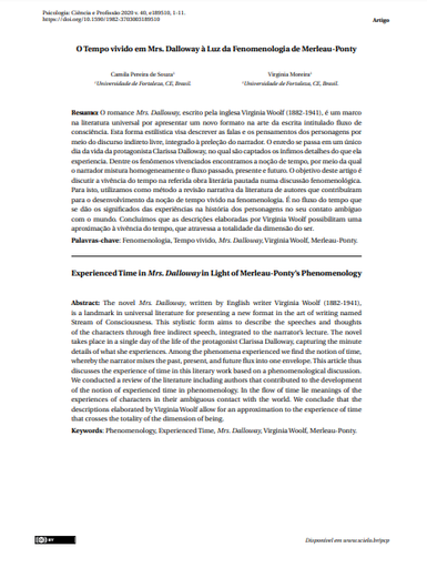 O Tempo vivido em Mrs. Dalloway à Luz da Fenomenologia de Merleau-Ponty