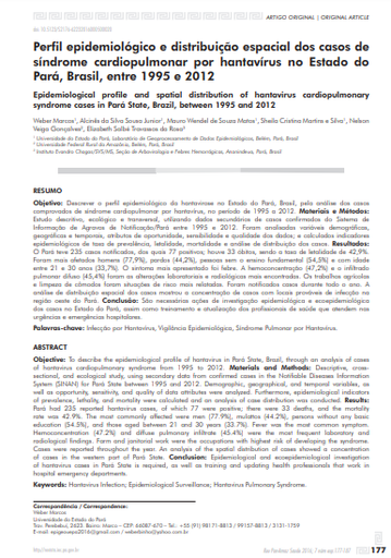 Perfil epidemiológico e distribuição espacial dos casos de síndrome cardiopulmonar por hantavírus no Estado do Pará, Brasil, entre 1995 e 2012