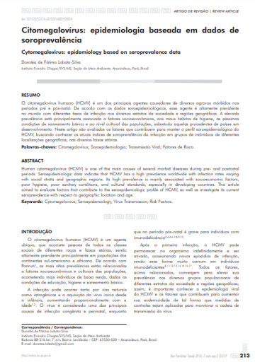 Citomegalovírus: epidemiologia baseada em dados de soroprevalência