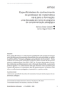 Especificidades do conhecimento do professor de matemática na e para a formação: uma discussão em torno do programa de complementação pedagógica