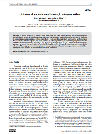 Self moral e identidade moral: integração entre perspectivas