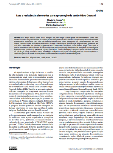Luta e resistência: dimensões para a promoção de saúde Mbya Guarani