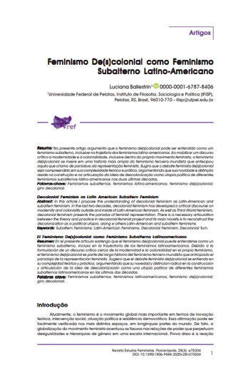 Feminismo De(s)colonial como Feminismo Subalterno Latino-Americano