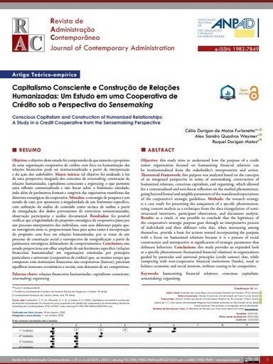 Capitalismo Consciente e Construção de Relações Humanizadas: Um Estudo em uma Cooperativa de Crédito sob a Perspectiva do Sensemaking