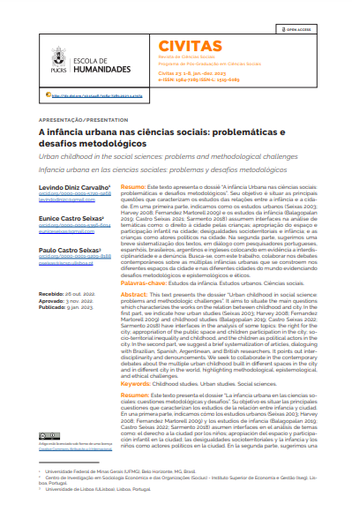 A infância urbana nas ciências sociais: problemáticas e desafios metodológicos