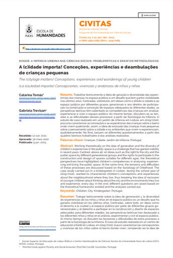 A (c)idade importa! Conceções, experiências e deambulações de crianças pequenas